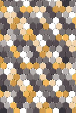 Petek altın ızgara dikişsiz arka plan veya Altıgen hücre 