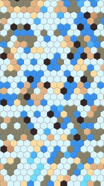 Petek mavi ızgara dikişsiz arka plan veya Altıgen hücre 