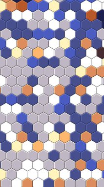 Petek mavi ızgara dikişsiz arka plan veya Altıgen hücre 