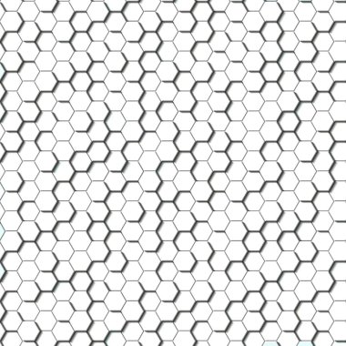 Petek Açık Gri, Gümüş, ızgara dikişsiz arka plan veya Altıgen hücre 
