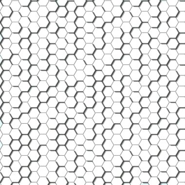 Petek Açık Gri, Gümüş, ızgara dikişsiz arka plan veya Altıgen hücre 