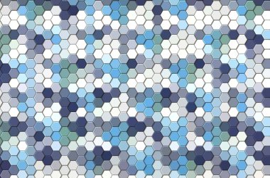Petek mavi ızgara dikişsiz arka plan veya Altıgen hücre 