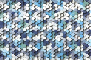 Petek mavi ızgara dikişsiz arka plan veya Altıgen hücre 