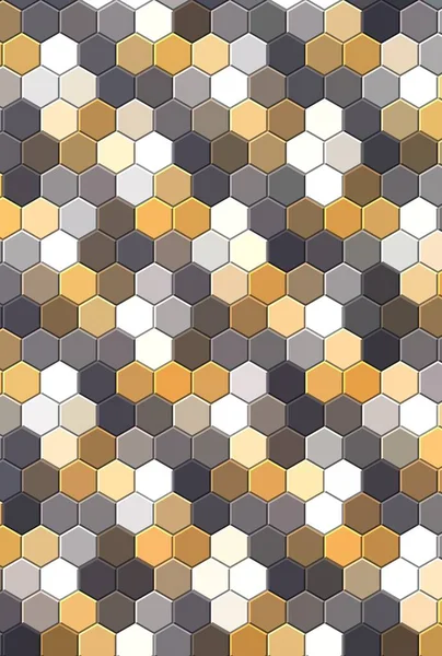 蜂巢金网格无缝背景或六角形细胞 — 图库照片