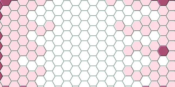 허니콤 핑크 그리드 원활한 배경 또는 육각 형 셀 — 스톡 사진