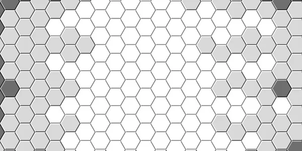 Honeycomb ljusgrå, silver, rutnät sömlös bakgrund eller hexagonal cell — Stockfoto