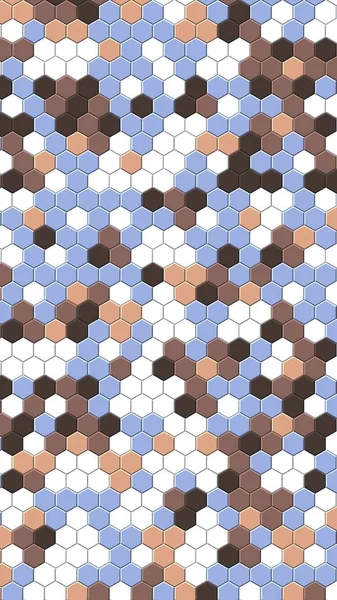 Petek mavi ızgara dikişsiz arka plan veya Altıgen hücre 