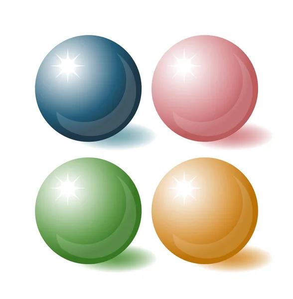 Set Colorful Vector Spheres — Stock Vector