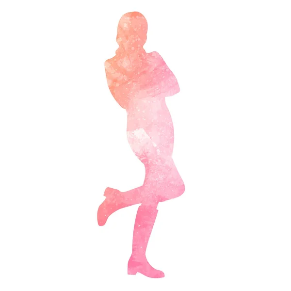 Silhouette Aquarelle Femme — Image vectorielle