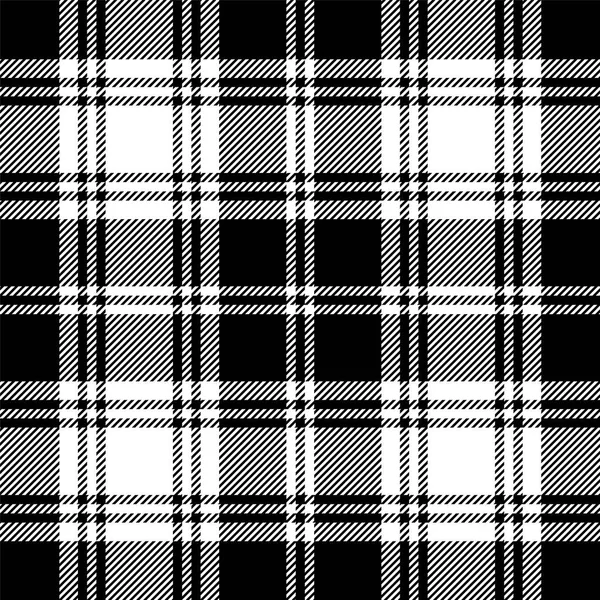 Seamless Tartan Black White Pattern — Stock Vector