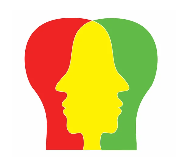 Logo Con Siluetas Rostros Humanos — Foto de Stock