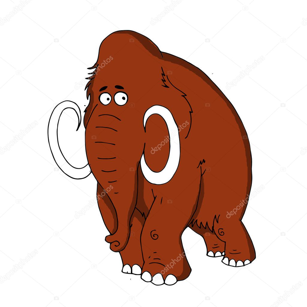 Illustration of a cute mammoth