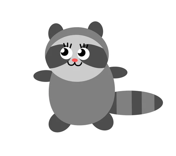 Illustration Cute Gray Raccoon — Stock Vector