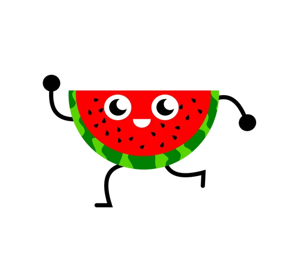 Funny Illustration Watermelon Dancing — Stock Vector