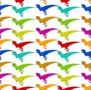 Renkli dinozorların tekrarlanan şablonu