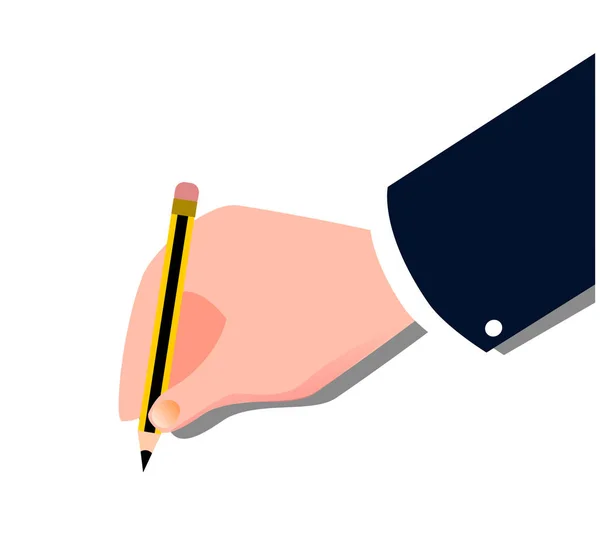 Symbol Einer Hand Mit Bleistift Auf Einem Dokument — Stockvektor