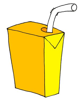 Basit bir tetrabrik dışarı yapışmasını bir saman ile gösterimi