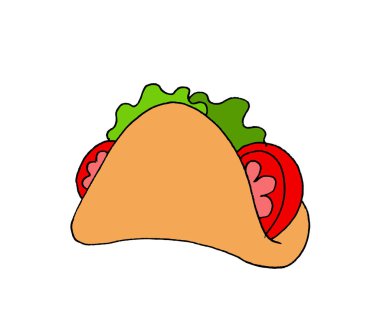 Domates ve marul ile Meksika taco İllüstrasyon