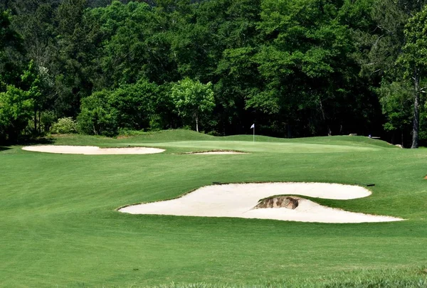 Golfbaan Zand Traps Achtergrond Landschap — Stockfoto