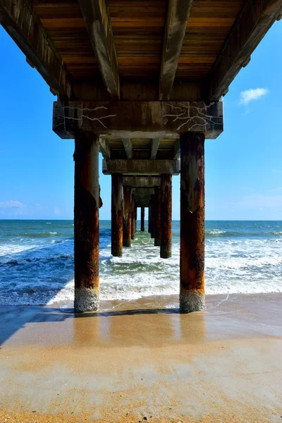 View Ocean Beach Fishing Pier Florida Usa — Stock Photo, Image