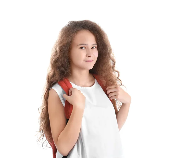 Adolescente con estilo con mochila — Foto de Stock