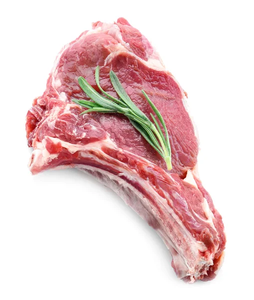 Φρέσκο Νωπό Χοιρινό Κρέας Πλευρών Που Απομονώνονται Λευκό — Φωτογραφία Αρχείου