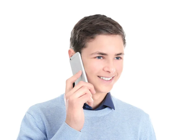 Adolescente con estilo hablando en el teléfono móvil — Foto de Stock