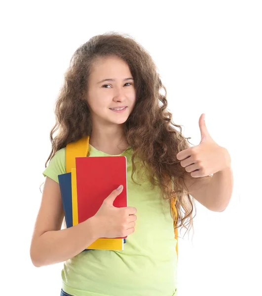 Stijlvolle tiener met boeken — Stockfoto