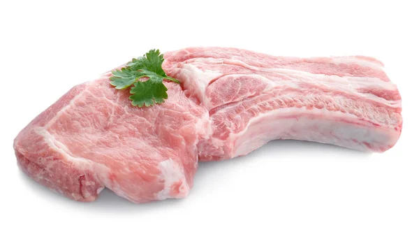 Fresh Raw Pork Rib Isolated White Background — Stock Photo, Image