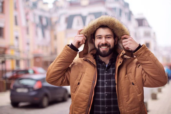 Bello Alla Moda Hipster Piedi All Aperto — Foto Stock