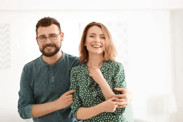 Lovely Couple Together Home — Stock Photo, Image