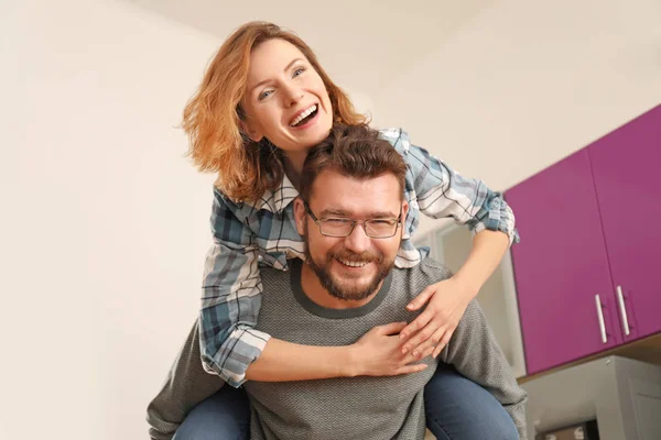 Lovely Couple Having Fun Together Home — Stock Photo, Image