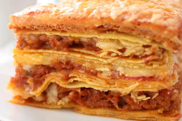 Ízletes Friss Lasagna Vértes — Stock Fotó