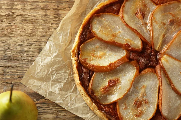 Deliciosa Torta Pêra Mesa — Fotografia de Stock