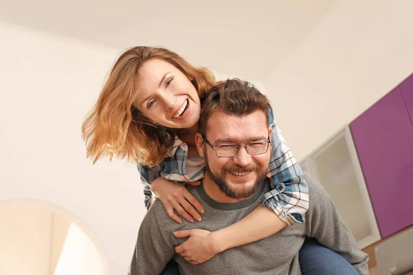 Lovely Couple Having Fun Together Home — Stock Photo, Image