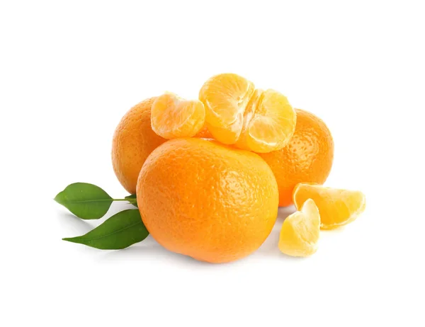 Juicy Tangerines White Background — Stock Photo, Image