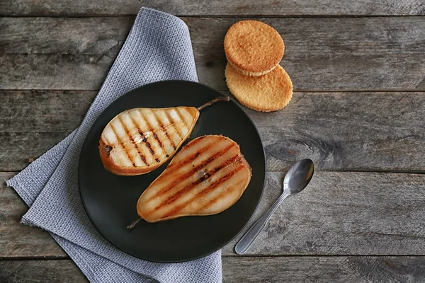 Tasty Baked Pear Plate — Stock Photo, Image