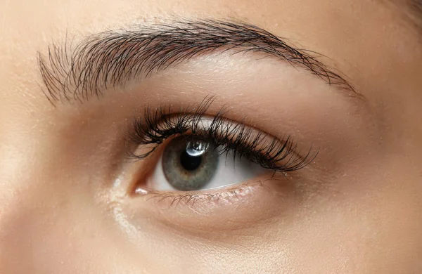 Mujer Joven Con Cejas Naturales Primer Plano — Foto de Stock