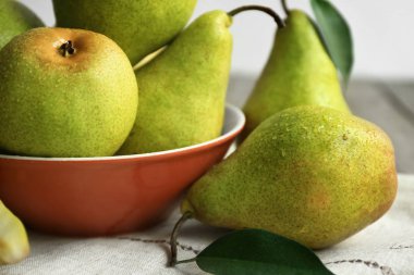 Tablo, closeup lezzetli olgun armut