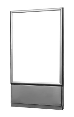 Beyaz arka plan üzerinde boş reklam kurulu