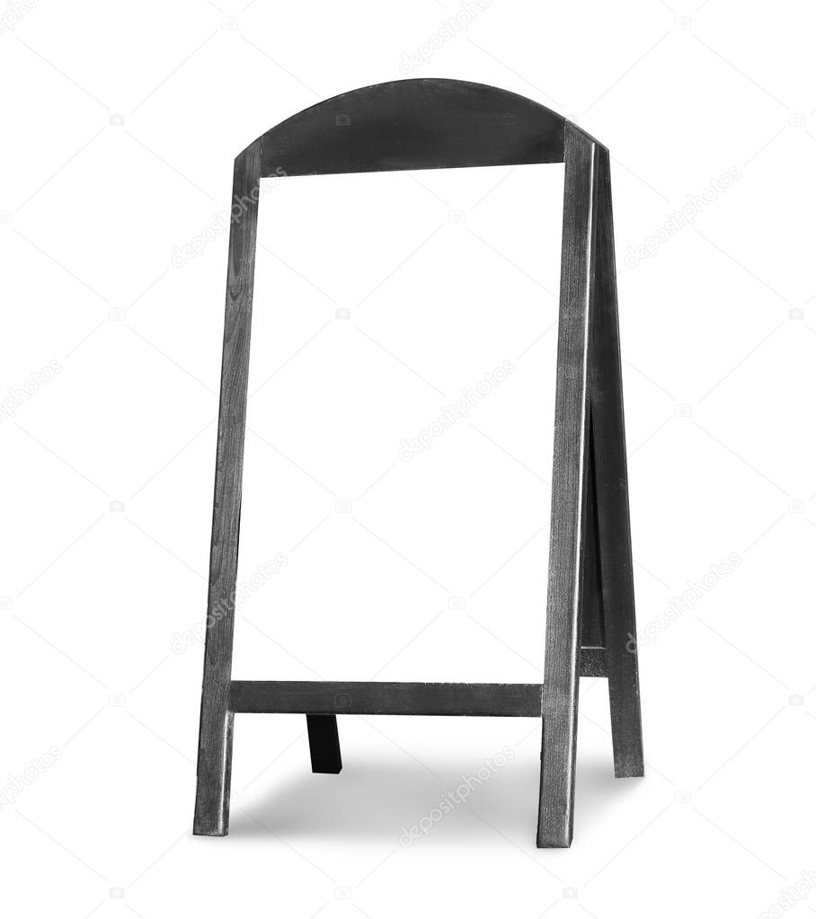 Blank advertising board on white background