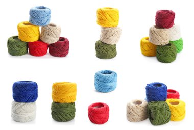 Beyaz arka plan üzerinde renkli konu kümesi