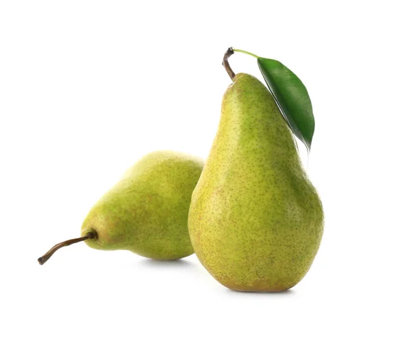 Delicious Ripe Pears White Background — Stock Photo, Image
