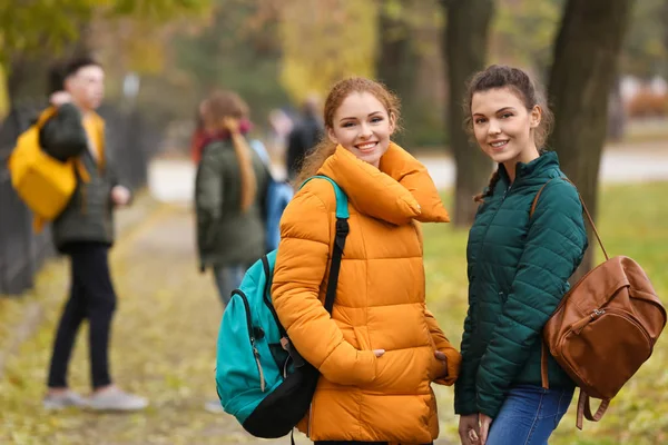 Skupina Veselých Teenagerů Venku — Stock fotografie