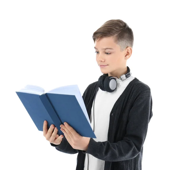 Portrait of teenager with book — Stock Photo, Image