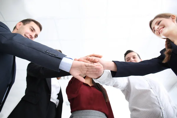 People Holding Hands Together Indoors Unity Concept — Stock Photo, Image