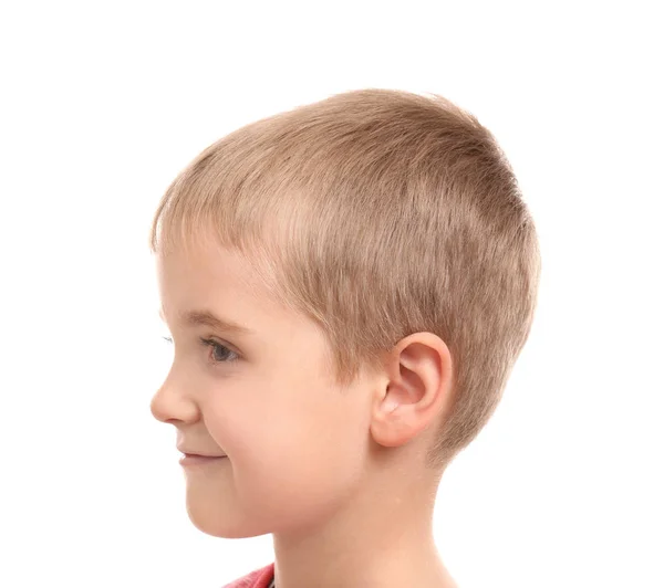 Netter Kleiner Junge Beim Geldzählen Tisch Drinnen — Stockfoto