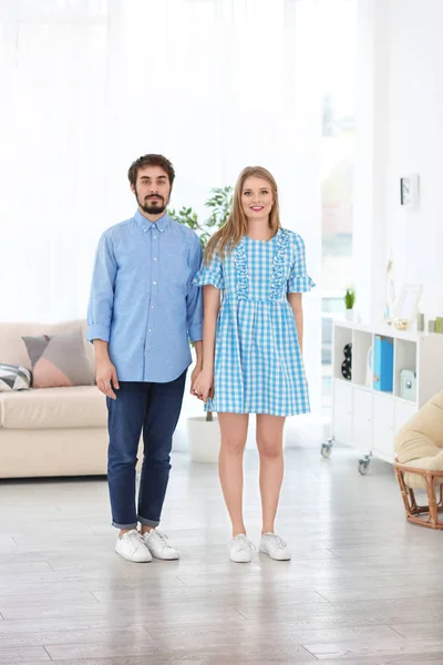 Retrato Pareja Amorosa Joven Casa — Foto de Stock