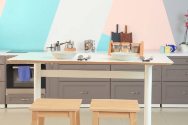 Modern stil mutfak iç mimarisi