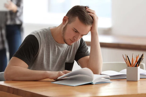 Male Student Doing Homework Library — Stock Photo, Image